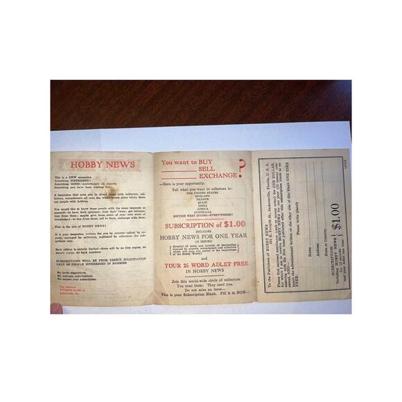 Antique Advertisement For Magazine 1926 Hobby News Sales W Front Page Sample SEE - Picture 5 of 8